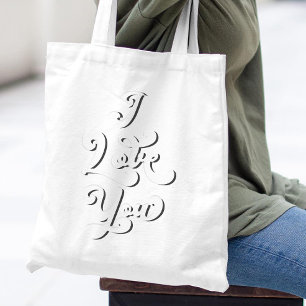 I Love You Minimal Elegant Retro Light Typography Tote Bag
