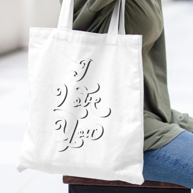 I Love You Minimal Elegant Retro Light Typography Tote Bag (Creator Uploaded)