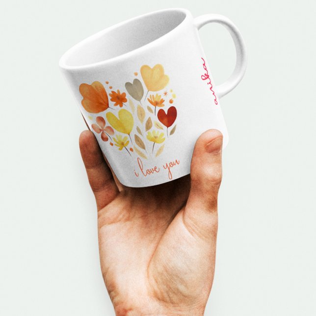 "I LOVE YOU" MINIMALIST CUSTOMIZED BOHO PETALS COFFEE MUG (Creator Uploaded)