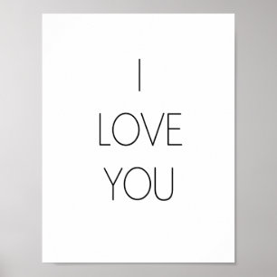 I love you - Minimalist Poster