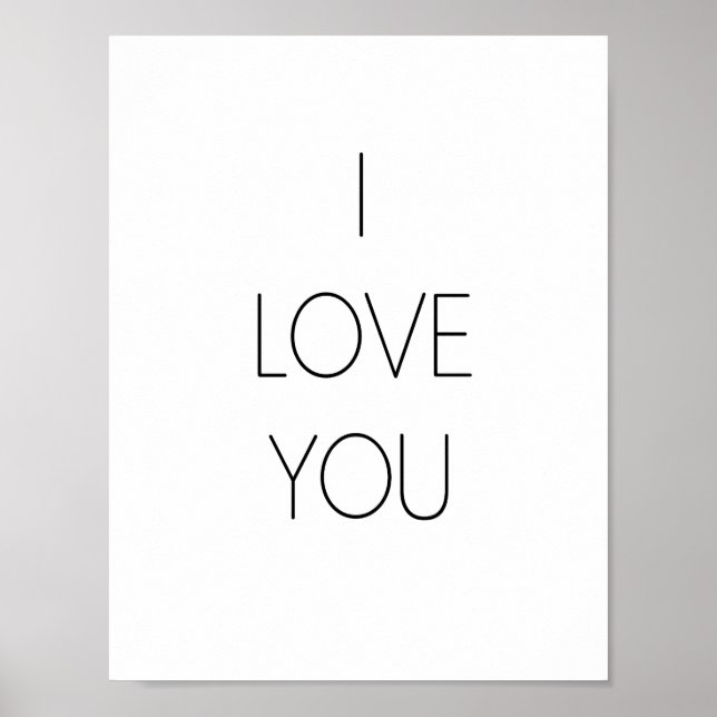 I love you - Minimalist Poster (Front)