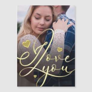 I Love You Modern Gold Valentine Photo