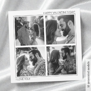 I Love You Modern Photo Collage Valentine's Day Holiday Card