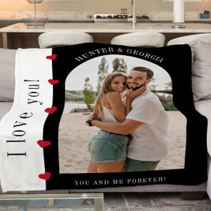 I love you! modern stylish romantic photo fleece blanket