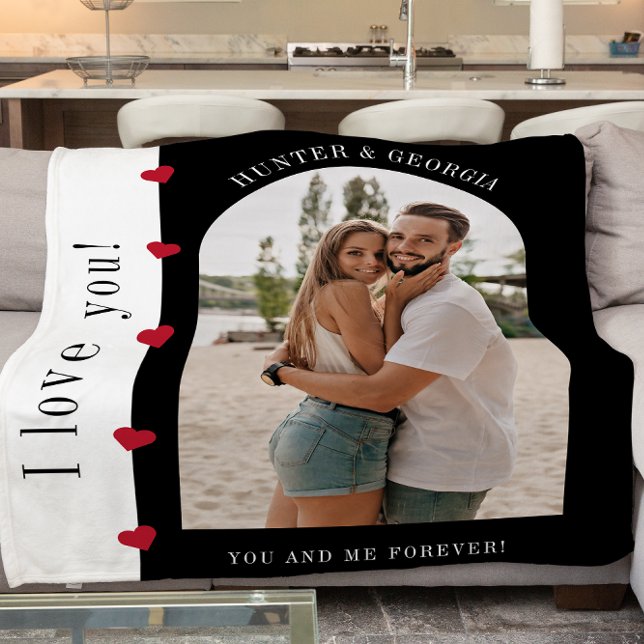 I love you! modern stylish romantic photo fleece blanket (Creator Uploaded)