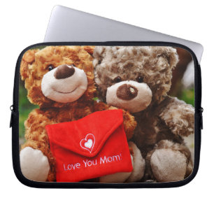 I LOVE YOU MOM - Cute & Cuddly Teddy Bears Laptop Sleeve