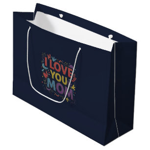 I Love You Mom / Gift Ribbon  Large Gift Bag