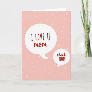 I Love You Mom Illustration Card