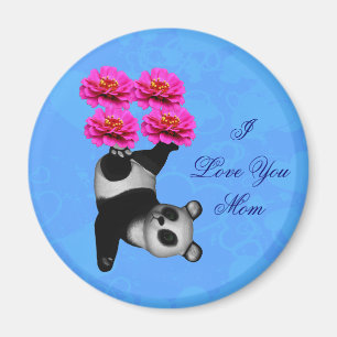 I Love You Mom Juggling Panda  Magnet