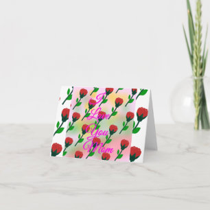 I Love You Mom Message on Folded Note Card
