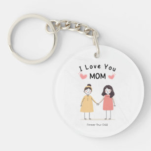 I Love You Mom T-Shirt.Cute Mother's Day Gift Key Ring