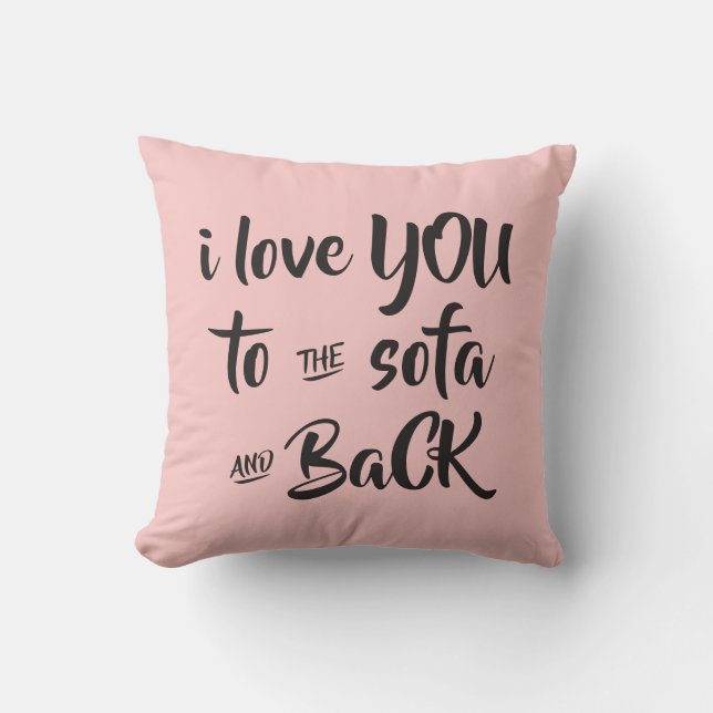 I Love You Moon Back Funny Valentines Day Quotes Cushion (Front)