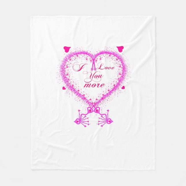 I Love You More Classic Romantic Design  Fleece Blanket (Front)
