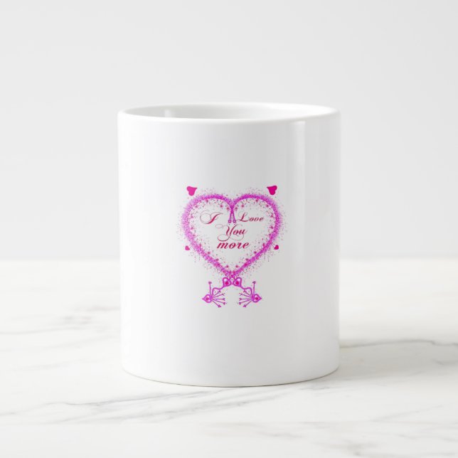 I Love You More Classic Romantic Design  Large Coffee Mug (Front)