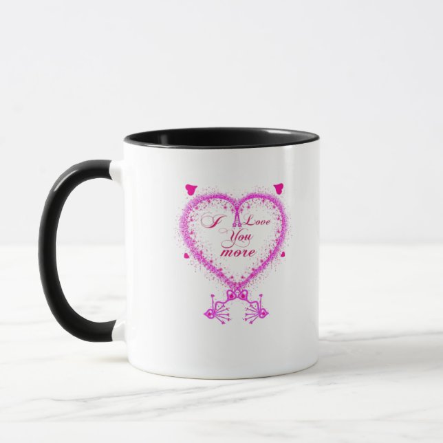 I Love You More Classic Romantic Design  Mug (Left)