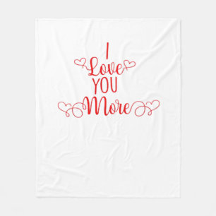 I Love You More Minimal Romantic Style  Fleece Blanket