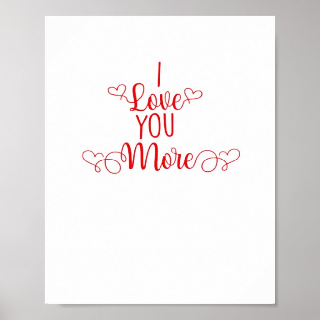 I Love You More Minimal Romantic Style  Poster (Front)