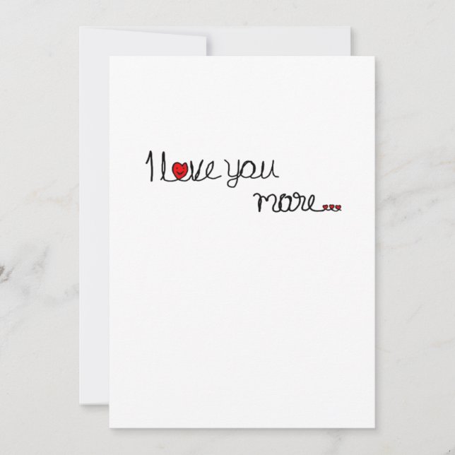 I Love You More Red Hearts Typography Design  Holiday Card (Front)