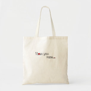 I Love You More Red Hearts Typography Design Tote Bag