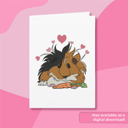 I Love You More Than Carrots Guinea Pig Valentine Card