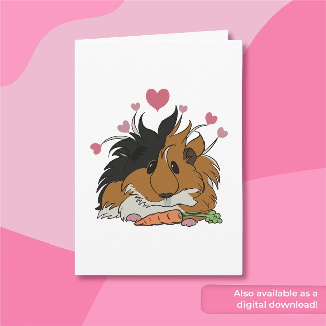 I Love You More Than Carrots Guinea Pig Valentine Card (Creator Uploaded)