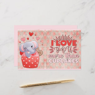 I Love You More Than Cupcakes Elephant Valentines