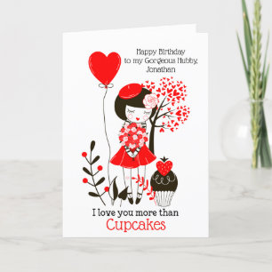 I love you more than Cupcakes/Husband Birthday Holiday Card