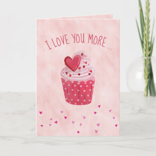 I Love You More... Than Cupcakes Valentine's Day Holiday Card