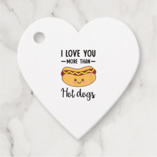 I Love You More Than Hot Dogs Funny Sausage Pun Favour Tags