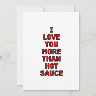I Love You More Than Hot Sauce Funny Valentines Ca Holiday Card