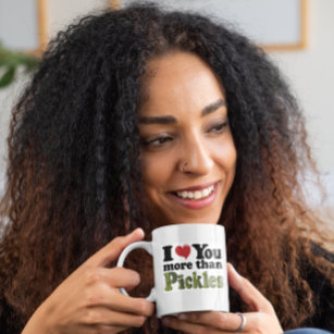 I Love You More Than Pickles Two-Tone Coffee Mug