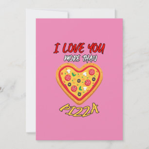 I love you more than pizza funny valentines day holiday card