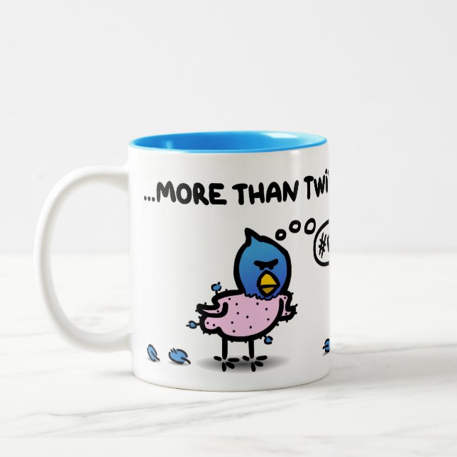 "I love you more than twitter" Two-Tone Coffee Mug (Left)