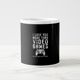 I Love You More Than Video Games Gamer Gift  Large Coffee Mug