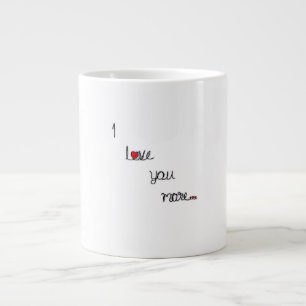 I Love You More With Red Hearts Romantic Design  Large Coffee Mug