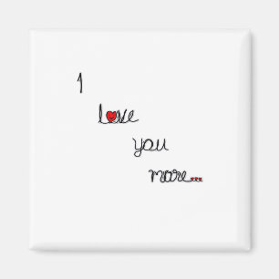 I Love You More With Red Hearts Romantic Design Magnet
