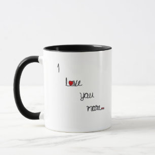 I Love You More With Red Hearts Romantic Design  Mug