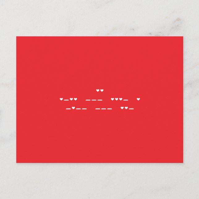 I Love You Morse Code Postcard (Front)