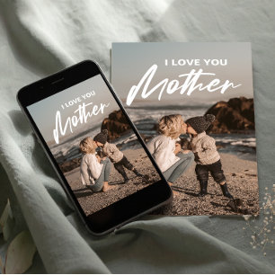 I Love You Mothers Day Gift Photo Minimalist Postcard