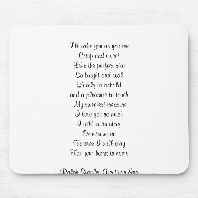 I love you mouse pad (Front)