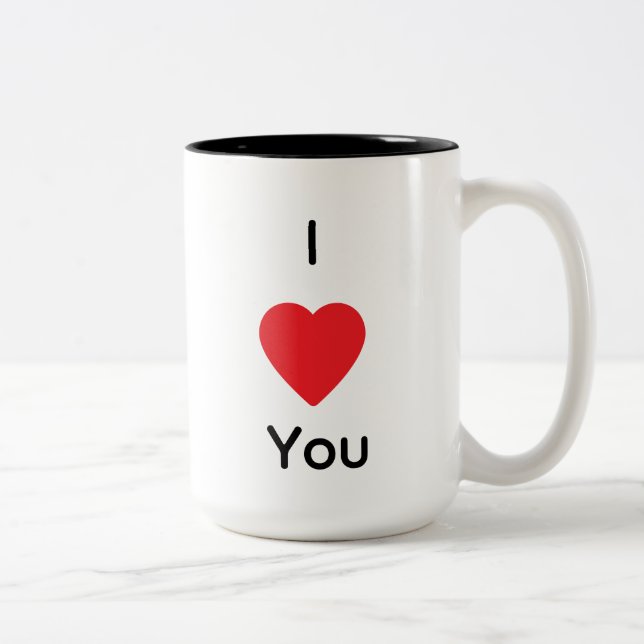 I Love You Mug – Simple Romantic Heart Design (Right)