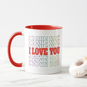 I Love You Mug - Valentine's Day Repeat Heart Gift