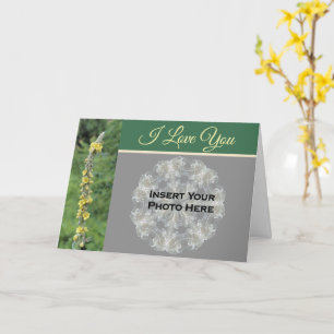 I Love You Mullein Flower Personalized Photo  Card