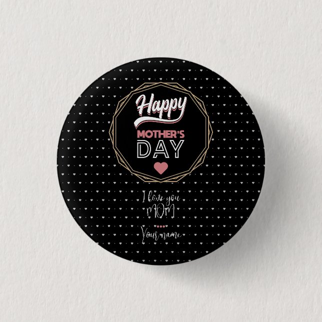 I love you mum 3 cm round badge (Front)