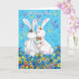 I Love You Mum Card Family Bunny Mother's Day