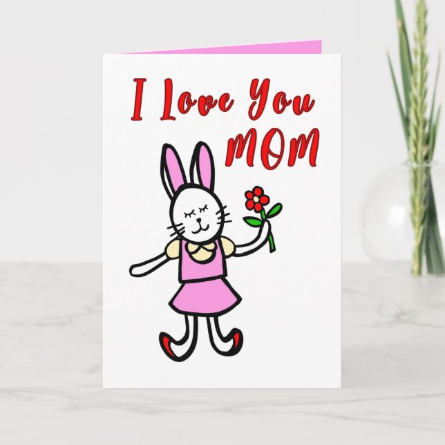 I Love You Mum Card, Mother's Day Card for Mummy (Front)