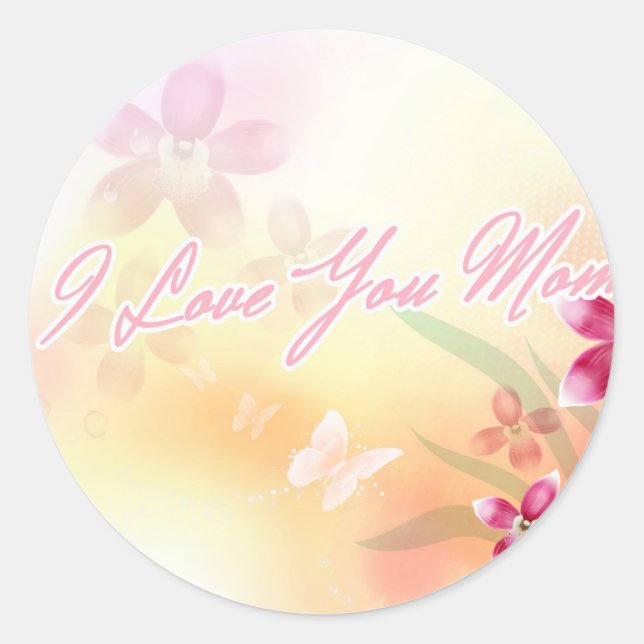 I Love You Mum Classic Round Sticker (Front)