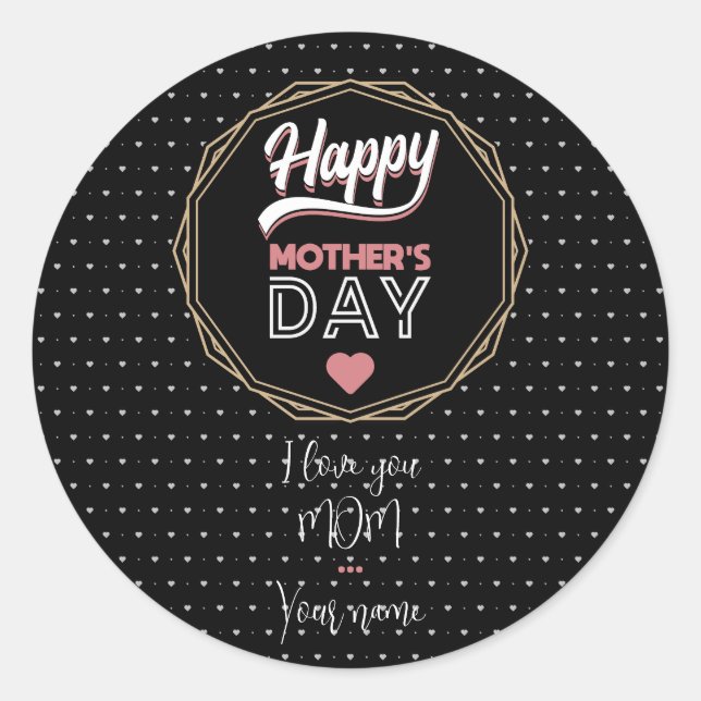 I love you mum classic round sticker (Front)