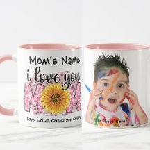 I Love You Mum Colourful Customisable Pink Photo