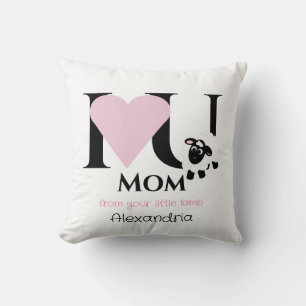 I love You Mum Cute Cartoon Sheep Throw Pillow